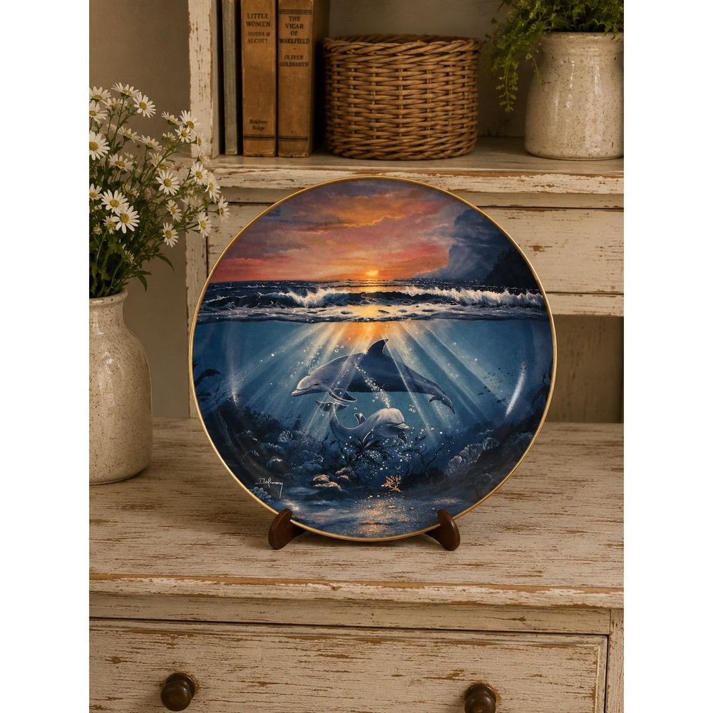 Franklin Mint Dance of the Dolphin Collector Plate Delmary Limited Edition 8"